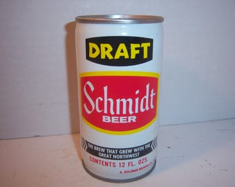 KN - 1970's Schmidt's Draft Beer G Heileman Brewing Co LaCrosse Wis 12 oz EMPTY Steel Beer can No 2