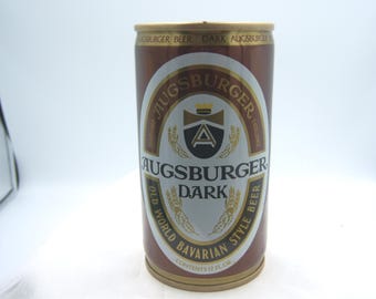 KN - 1970's Augsburger Dark Old World Bavarian Style Beer 12oz EMPTY steel beer can brewed by Jos Huber Brewing Co Monroe WI No 2