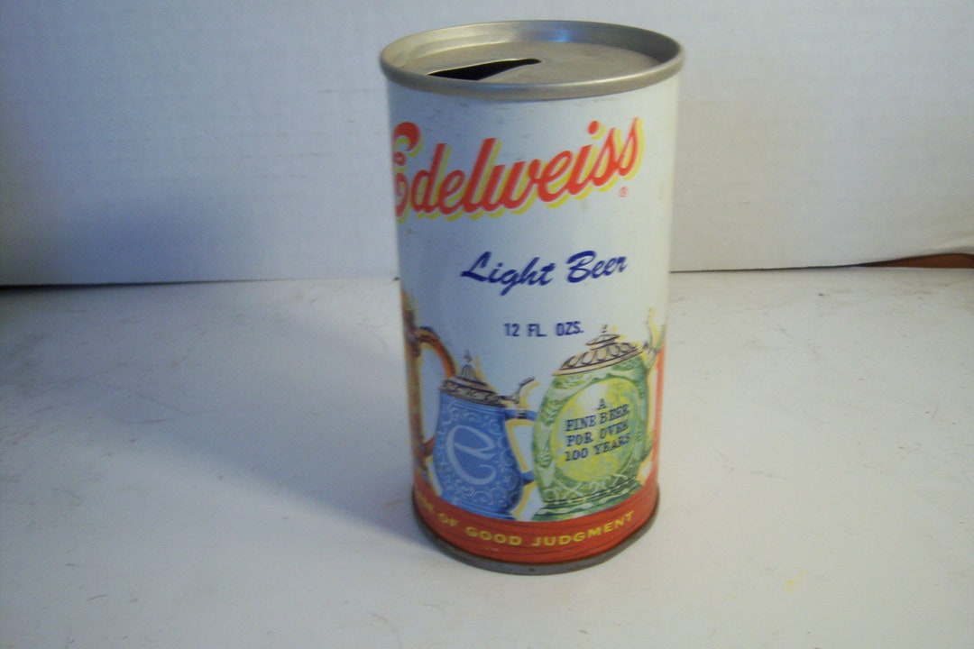 1970's Edelweiss Light Beer Jos Pickett & Sons Dubuque IA Metal Can