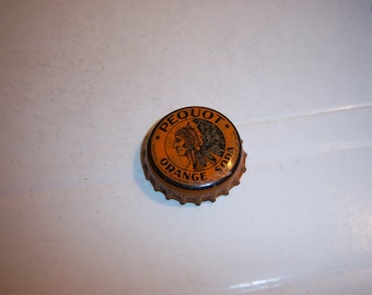 1940's Pequot Bottling Co Indian Chief Attleboro, Mass Corklined Orange Soda Bottle Cap