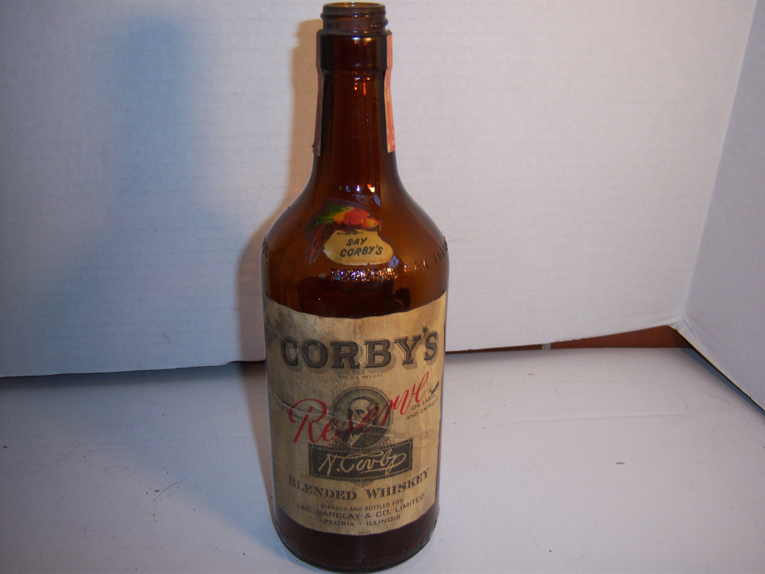 Corby's Fine Whiskey Heavy Measuring Shot Glass 3 oz