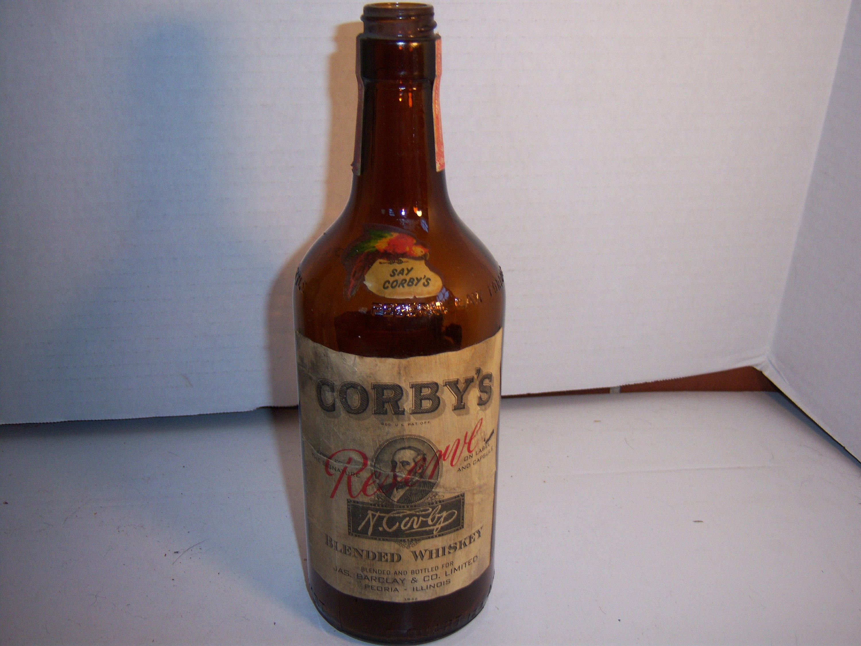 Corby's Fine Whiskey Heavy Measuring Shot Glass 3 oz