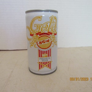 KN - 1970's SGA Gold Label Premium beer Magna Carta Brewing Co Pittsburgh Pa Pull Tab Metal EMPTY steel can beer breweriana premium beer