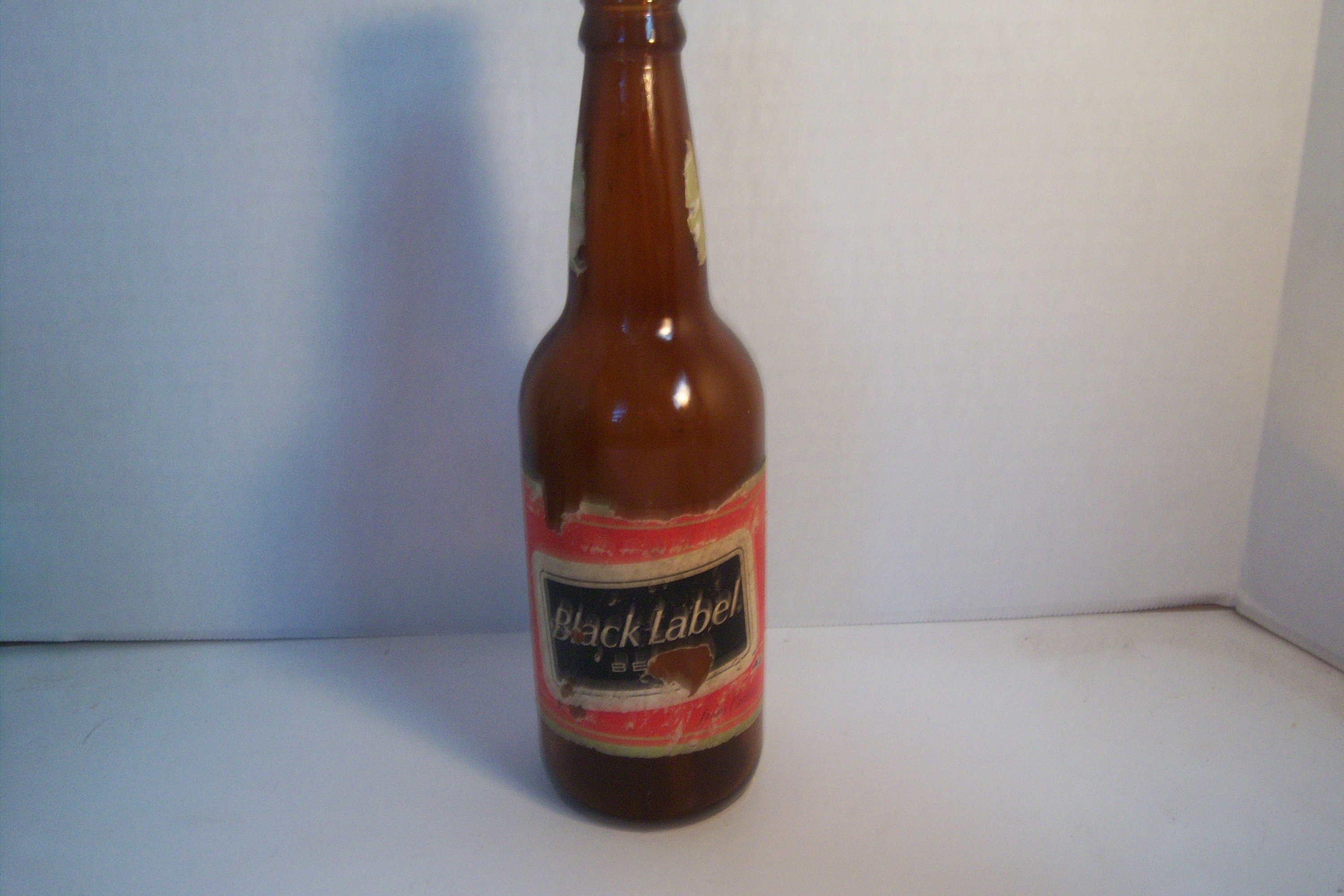 Black label beer bottle