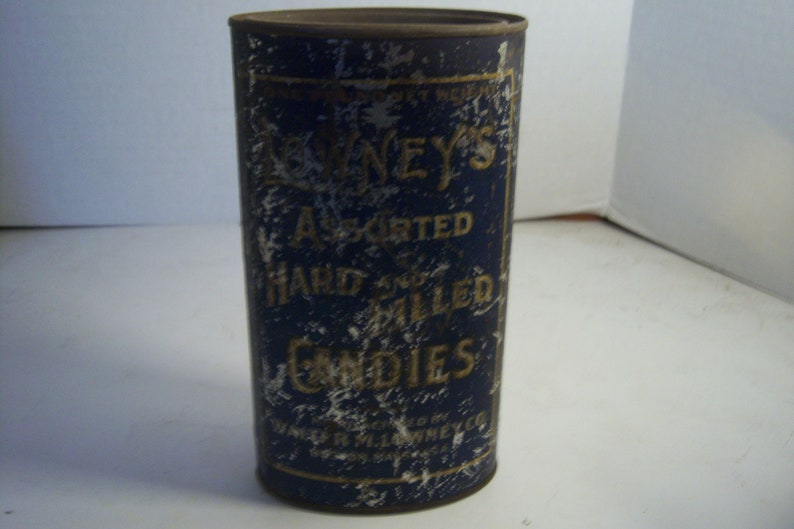 1920's Lowney's Hard Candy Boston, Mass 6 5/8 inch tin Sweets image 1