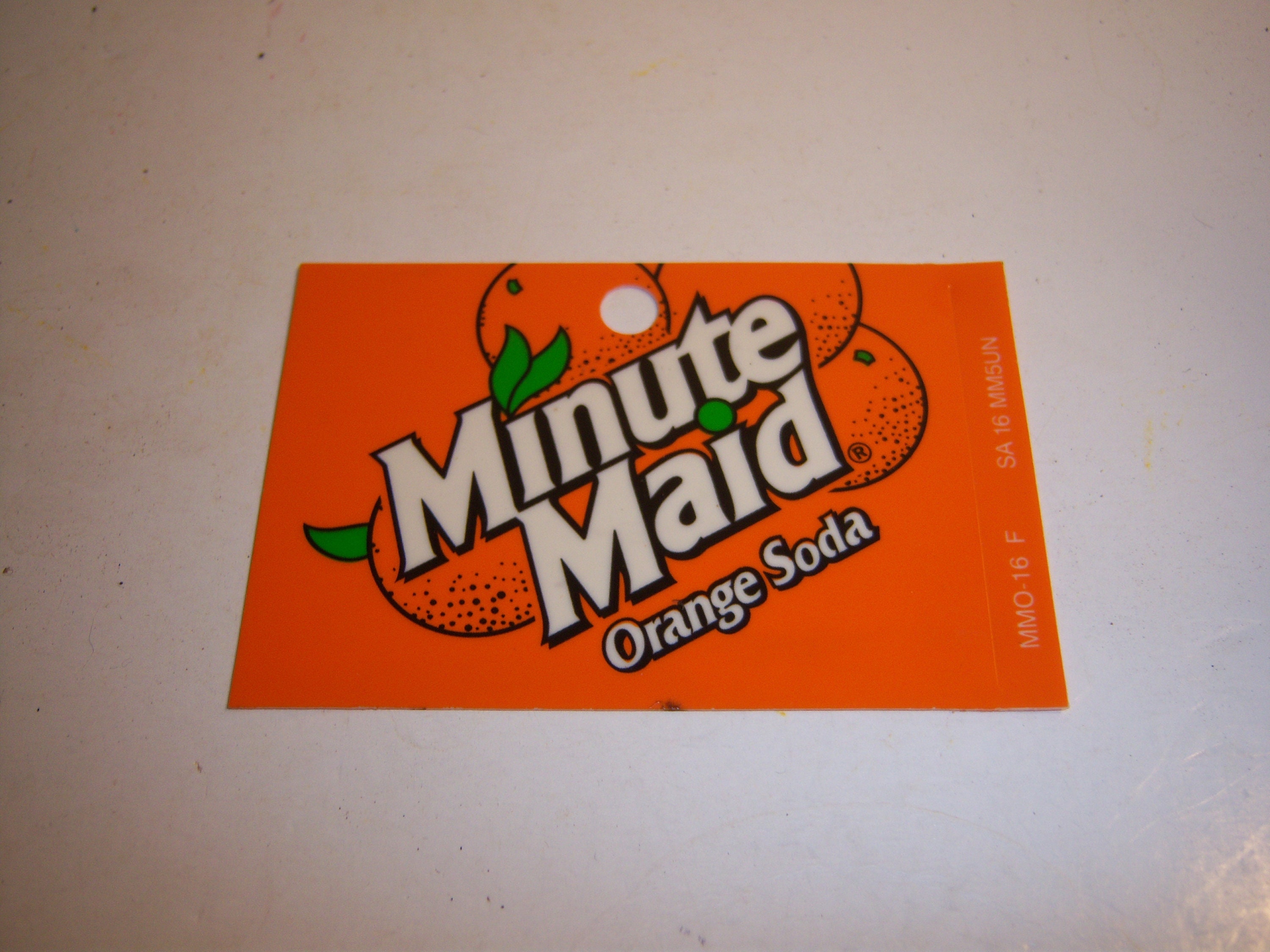 JS - 1960-70's Minute Maid Orange Bottle Unused Shelf Label Soda