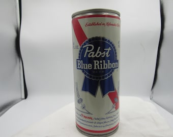 ZC - 1970-80's Pabst Blue Ribbon 16 oz Milwaukee Wis Peoria Ill Pabst Ga EMPTY Steel beer can