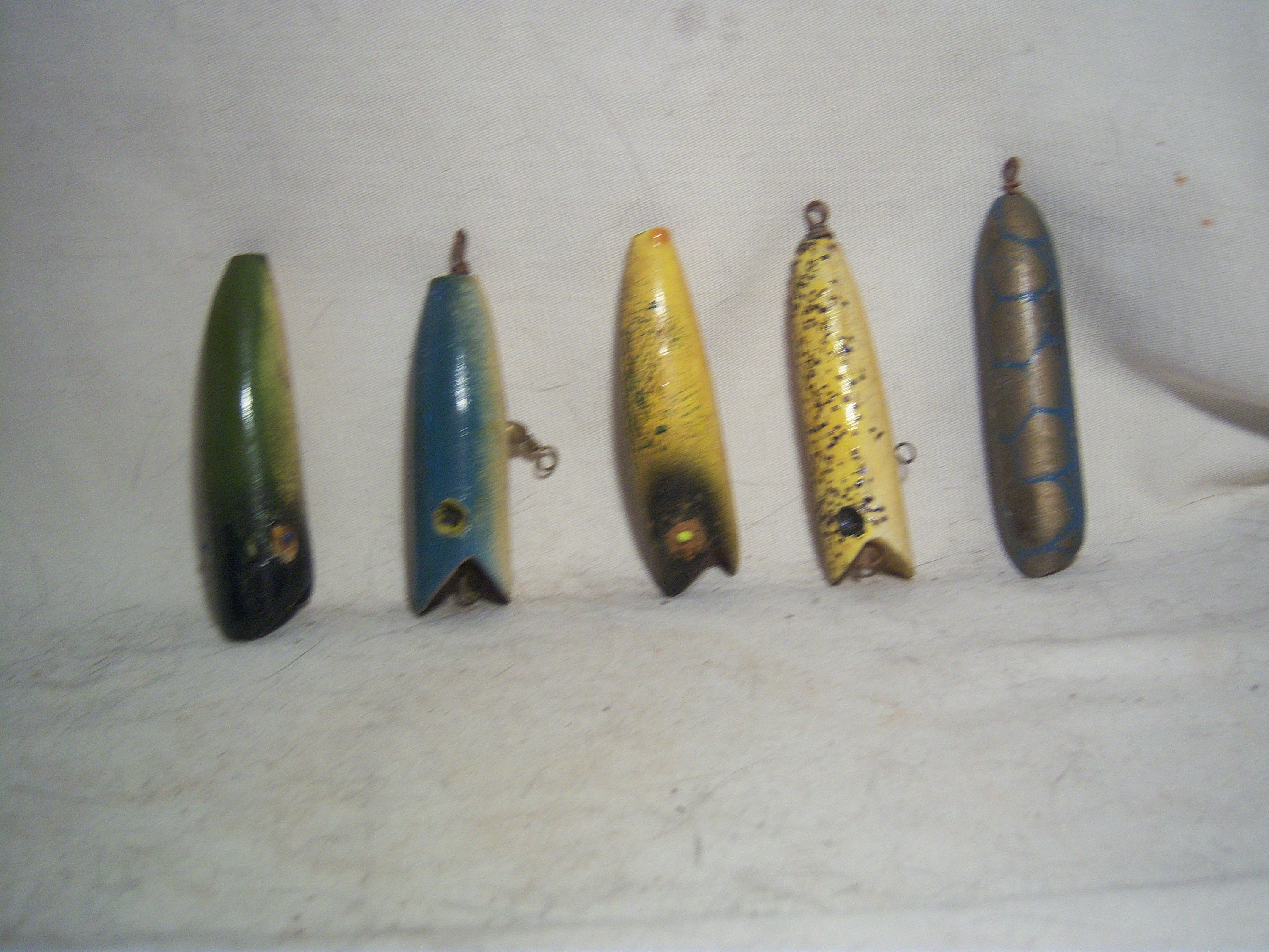 Early Salt Water Fishing Plugs Lures Baits Wood Composite Bodies