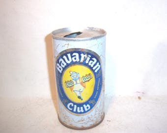 1970's Bavarian Club Premium Beer Huber Brewing Co Monroe Wis 12 oz EMPTY steel beer can