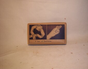 1930's A.E. Halperin Co Boston Mass 4  inch long EMPTY Druggist Pharmacy Medicine Bandage First Aid Surgical Dressing Paper label