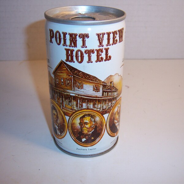 KN - 1970's Point View Hotel Lager Beer  Pittsburgh Brewing Co Pa 12 oz  Pull Tab Metal can beer can