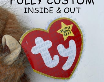 Fully Custom Beanie Bear Baby Costume Tag, Personalized Halloween Tag with Custom Poem, Printable PDF