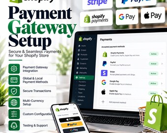 I will setup Shopify payment gateway, Shopify Payments, PayPal and Stripe