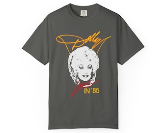 Dolly Parton Retro 'Live in '85' Script T-Shirt | Vintage Concert Tee