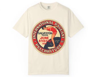 Galveston Bathing Beauty T-Shirt, 1920s Pageant of Pulchritude Tee, Vintage Texas Beach History Shirt
