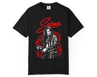 Selena Quintanilla Portrait T-Shirt, Tejano Music Fan Gift, Retro Rose Tee