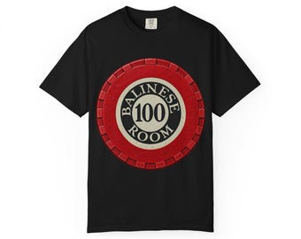 Balinese Room Poker Chip T-Shirt, Historic Galveston Casino Tee, Maceo Era Gambling Shirt