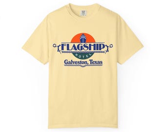 Flagship Hotel Galveston Texas T-Shirt, Vintage Over-Sea Hotel Logo Tee, Historic Pleasure Pier Shirt