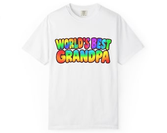 World's Best Grandpa T-shirt | Minions | Colorful Retro Bubble Letter Tee