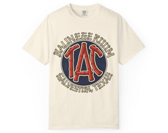 Turf Athletic Club TAC Balinese Room T-Shirt, Vintage Galveston Maceo Era Casino Tee