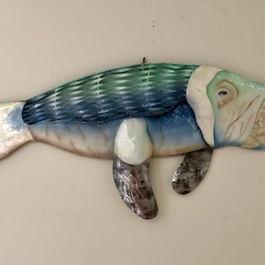 Manatee Metal & Capiz Wall Hanging