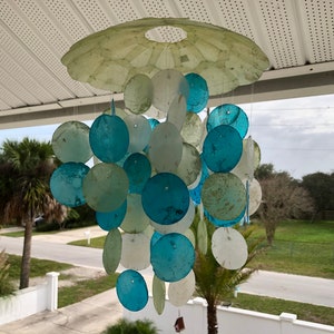Turquoise /Blue /Seafoam Capiz Shell Wind Chime