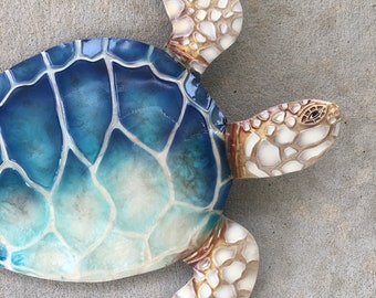 Blue Metal Sea Turtle Large