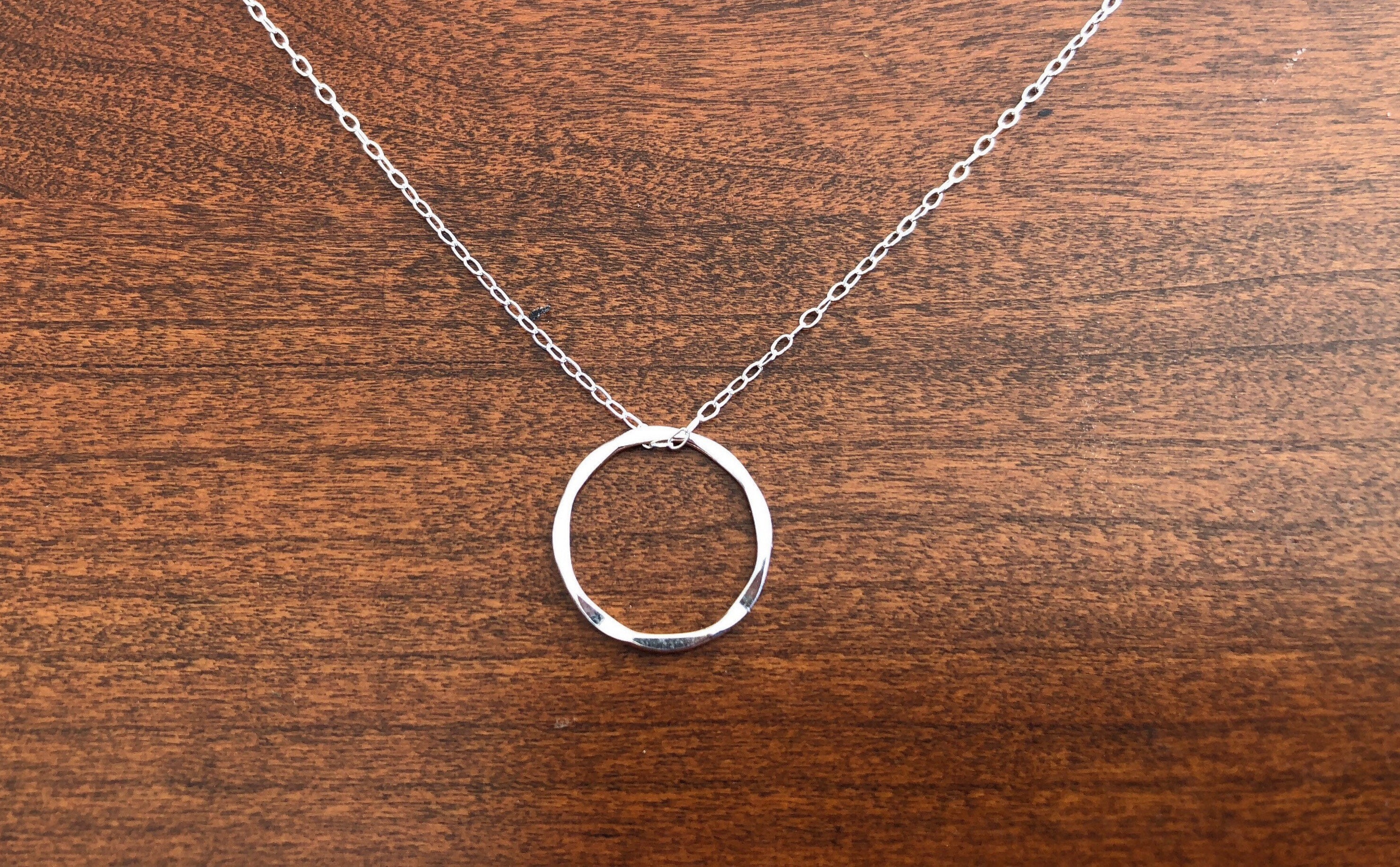 Eternity Hammered Circle Necklace