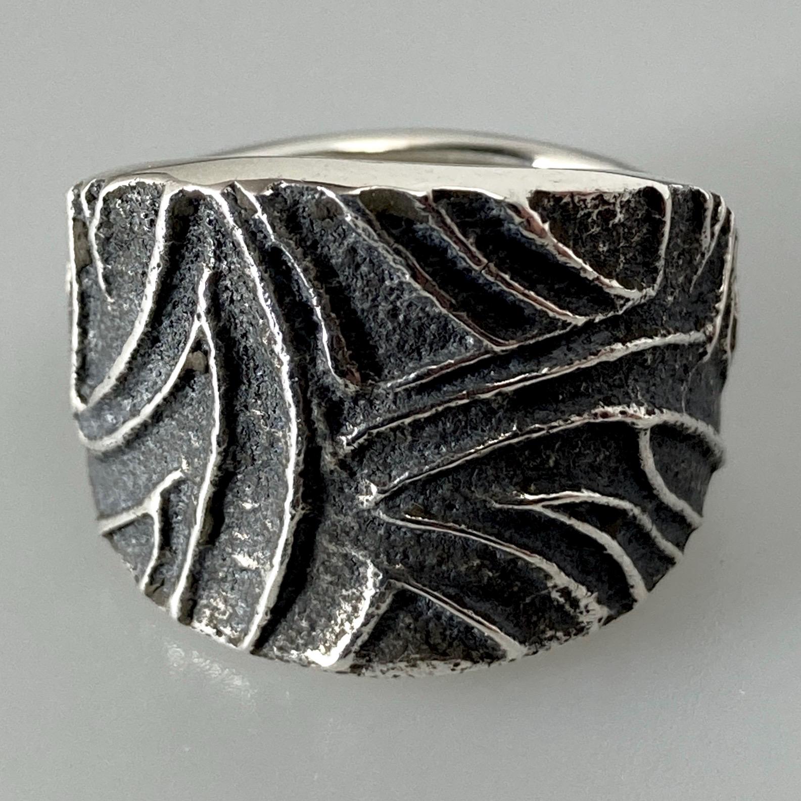 Large Tufa Cast Silver Ring. - Etsy