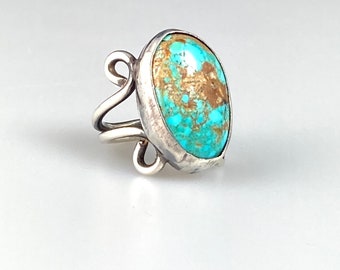 Vintage silver and turquoise ring