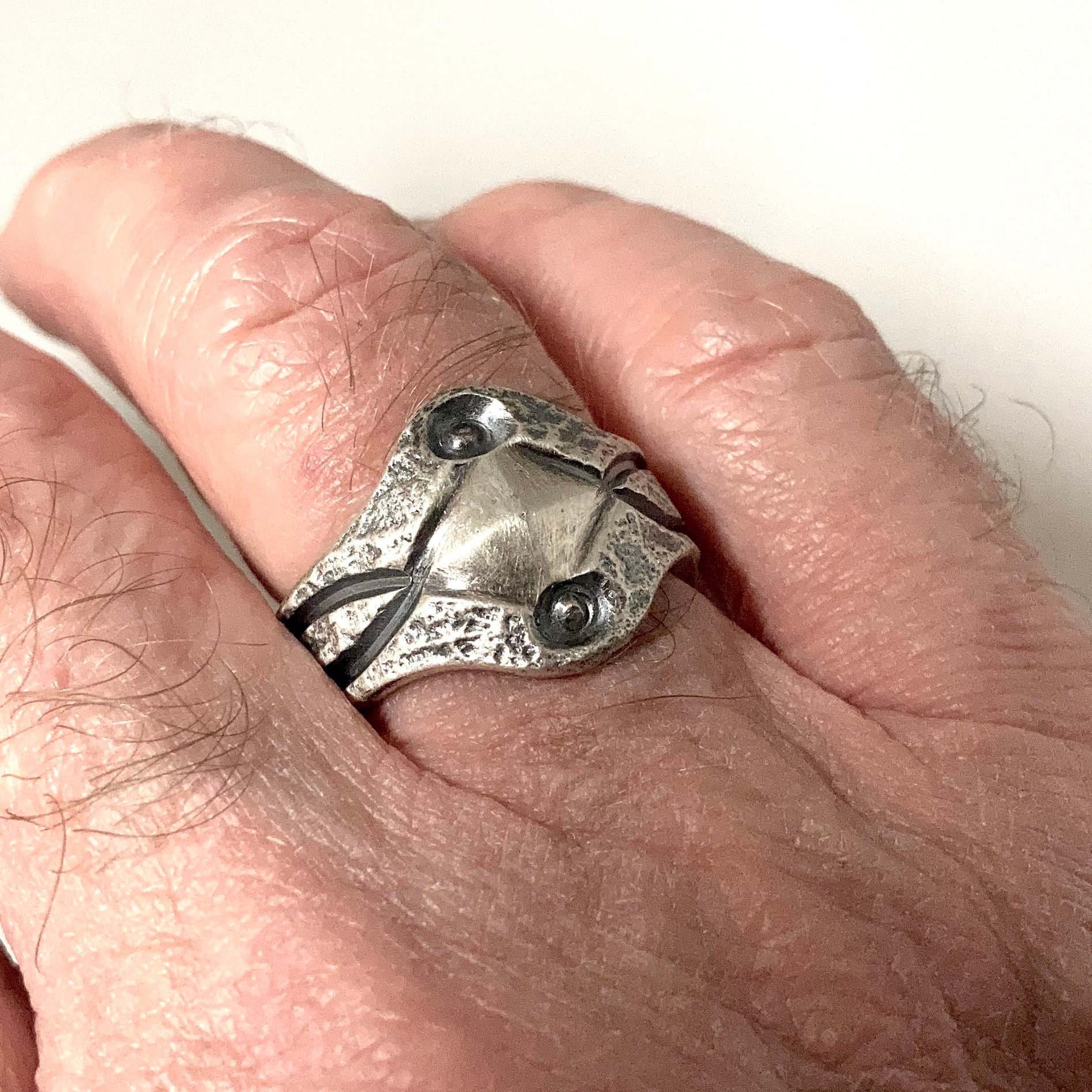 Tufa Cast Silver Ring - Etsy
