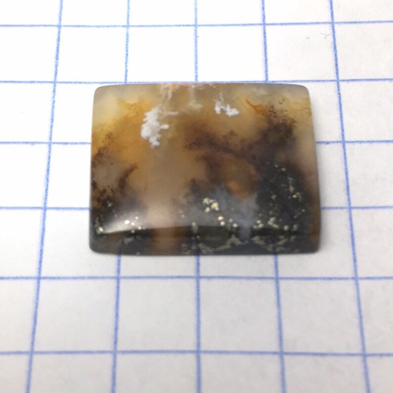 Graveyard Point Plume Agate cabochon