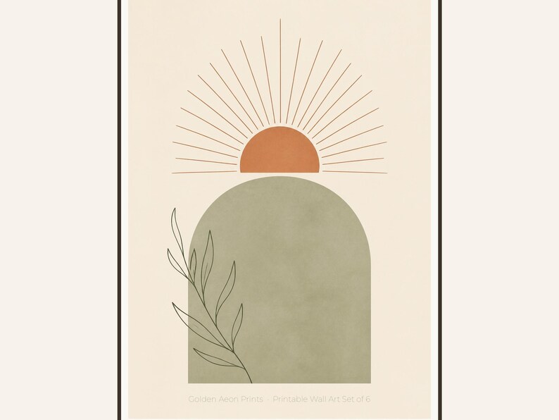 Botanical Line Art Prints Set, Neutral Boho Wall Decor (digital ...