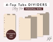 PERSONAL Ring size 4 TOP Tab Dividers - Overlapping Tabs Style Die Cutting Files Set - svg, png, pdf