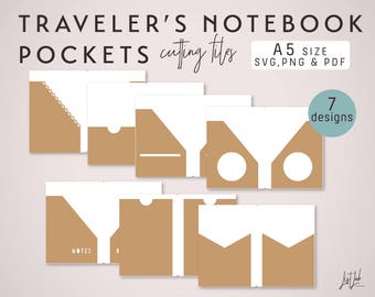 B6 Slim Traveler's Notebook Pockets Die Cutting Files 7 | Etsy