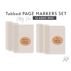CLASSIC DISC Tabbed Page Markers - 3 widths – Discbound Planner Die Cutting Files Set - svg, png, pdf | diy planner