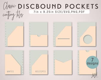 Classic Discbound Size PLANNER POCKETS – Die Cutting Files Set (7 Designs) - svg, png, pdf | diy planner