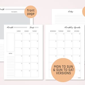 Dutch Door Style A5 and HALF-LETTER Size Monthly-weekly-daily Dot Grid ...