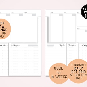 Dutch Door Style A5 and HALF-LETTER Size Monthly-weekly-daily Dot Grid ...