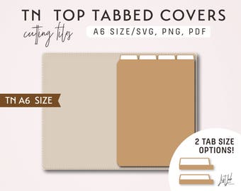 A6 TN TOP Tabbed Covers Kit – Traveler's Notebook Die Cutting Files Template - svg, png, pdf | diy planner