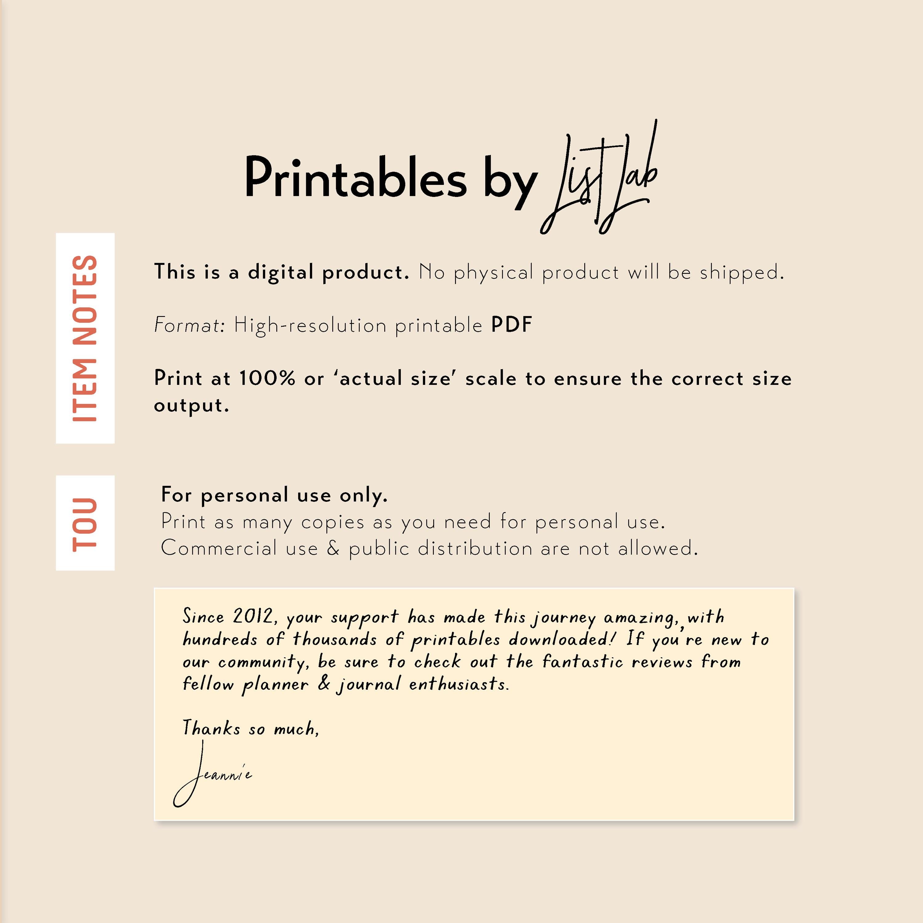A6 Ring MEAL PLANNER and GROCERY List - Printable Ring Planner Insert ...