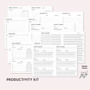 EVERYTHING BUNDLE for Passport size Traveler's Notebook - Printable UNDATED Set - Simple Theme image 9