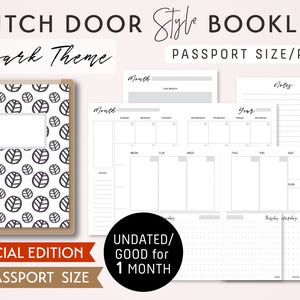 Dutch Door Style PASSPORT Size Monthly-Weekly-Daily Dot Grid TN Printable Booklet Insert