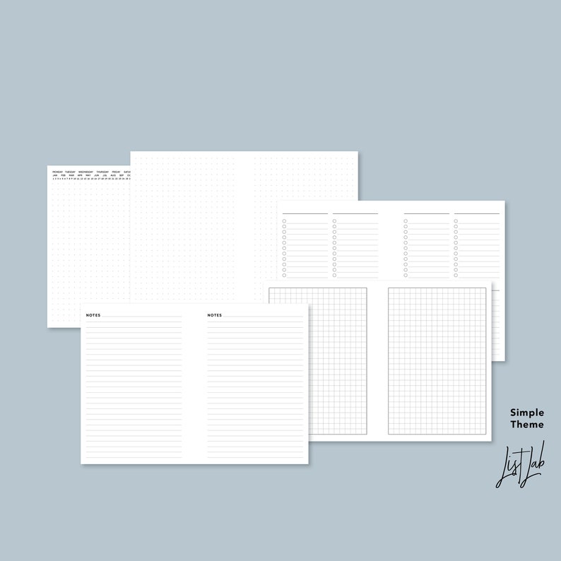 A6 Ring ESSENTIALS KIT | Printable Minimalist Ring Planner Insert Set ...