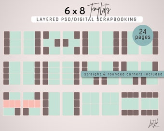 6x8-Vorlagen für digitales Scrapbooking