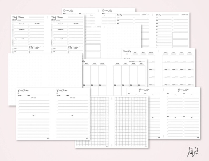 PERSONAL WIDE Size COMPLETE Printable Inserts Bundle for Ring Etsy