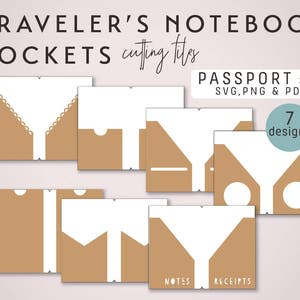 Passport Size SVG Traveler's Notebook Pockets – Die Cutting Files (7 Designs) | diy planner