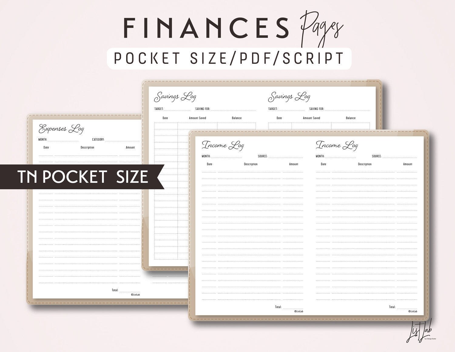 Paper tn pocket inserts, travelers notebook, field notes savings