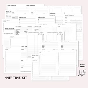 EVERYTHING BUNDLE for Passport size Traveler's Notebook - Printable UNDATED Set - Simple Theme image 8