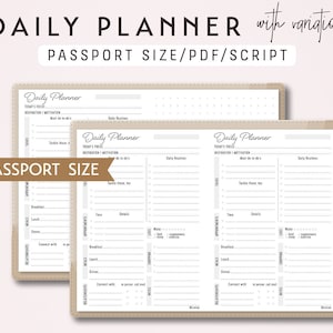 TN-dagplanner, paspoortformaat met variatie - afdrukbaar bijvoegsel voor reizigersnotitieboekje - schriftthema